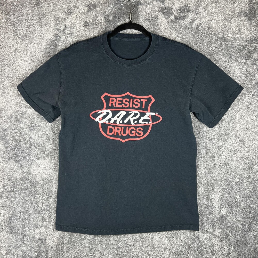 D.A.R.E. Shirt Mens M Black Short Sleeve Crew Neck Graphic Tee Tagless Cotton